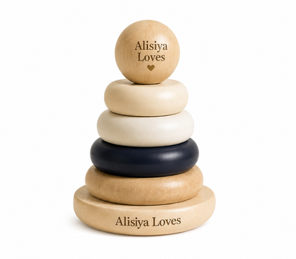 Personalized Wooden Baby Stacking Ring Toy – Alisiya Loves
