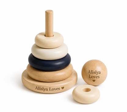 Personalized Wooden Baby Stacking Ring Toy – Alisiya Loves